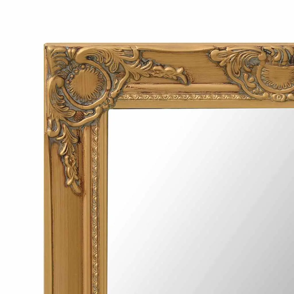 Baroque Wall Mirror Ornate Frame 60x40 cm Gold Wood Home Decor