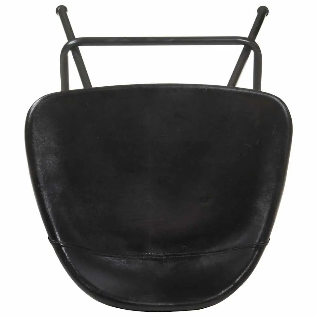 Bar Stools Set of 4 Black Leather Seats Industrial Style Dining Kitchen Chairs