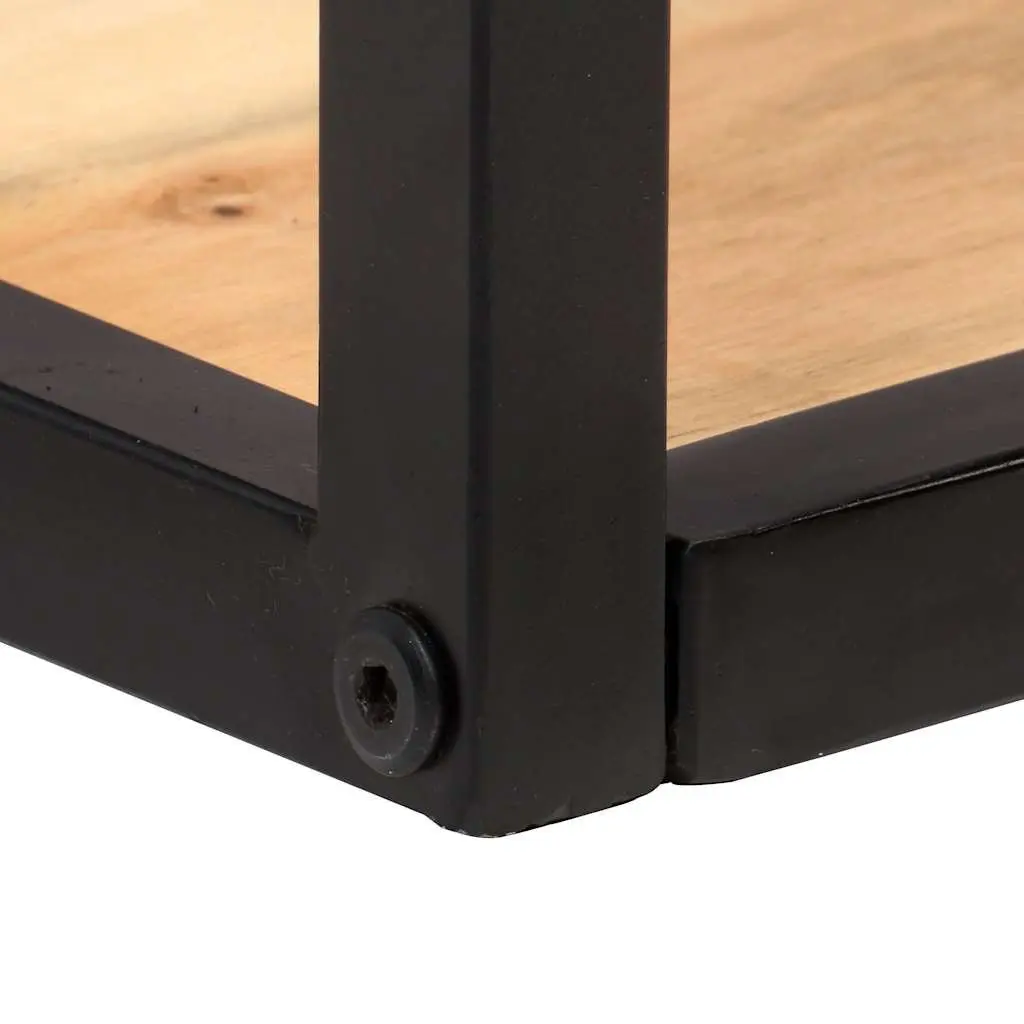 Wall Shelves Industrial Style Solid Wood 80 cm Black 2 Piece Floating Shelf Storage Rack