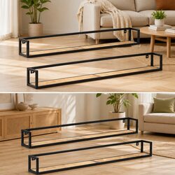 Wall Shelves 2 pcs 160 cm Industrial Style Wooden Floating Shelving Storage