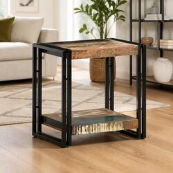 End Table 40x30x40 cm Solid Reclaimed Wood Side Accent Bedside Storage Shelf