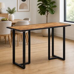 Dining Table 120 cm Rough Mango Wood Kitchen Dining Room Furniture Brown