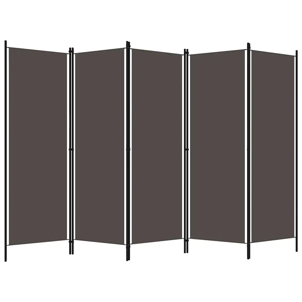 5-Panel Room Divider Freestanding Privacy Screen Folding Anthracite