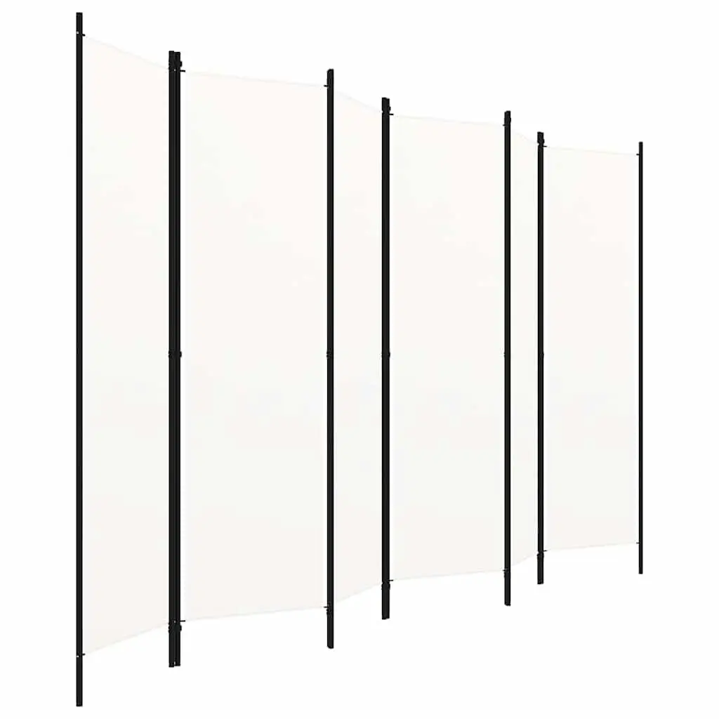 6-Panel Room Divider Freestanding Privacy Screen Folding White 300x180cm