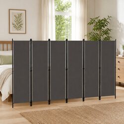 6-Panel Room Divider Freestanding Privacy Screen Partition Folding Anthracite