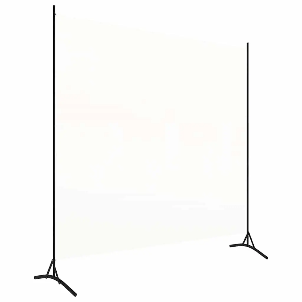 Room Divider Screen Fabric White 175x180 cm Folding Privacy Partition Panel