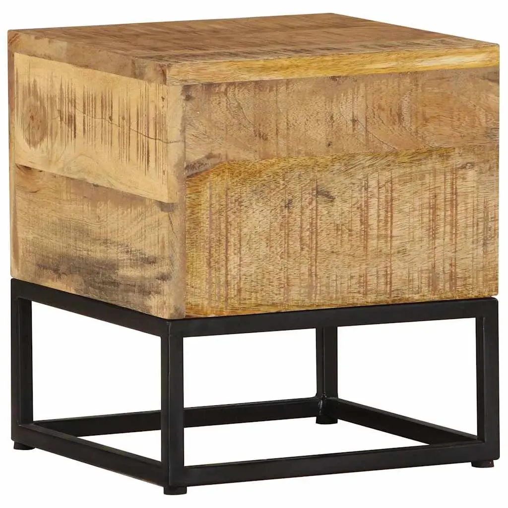 End Table Solid Mango Wood 30x30x33 cm Brown Accent Side Table