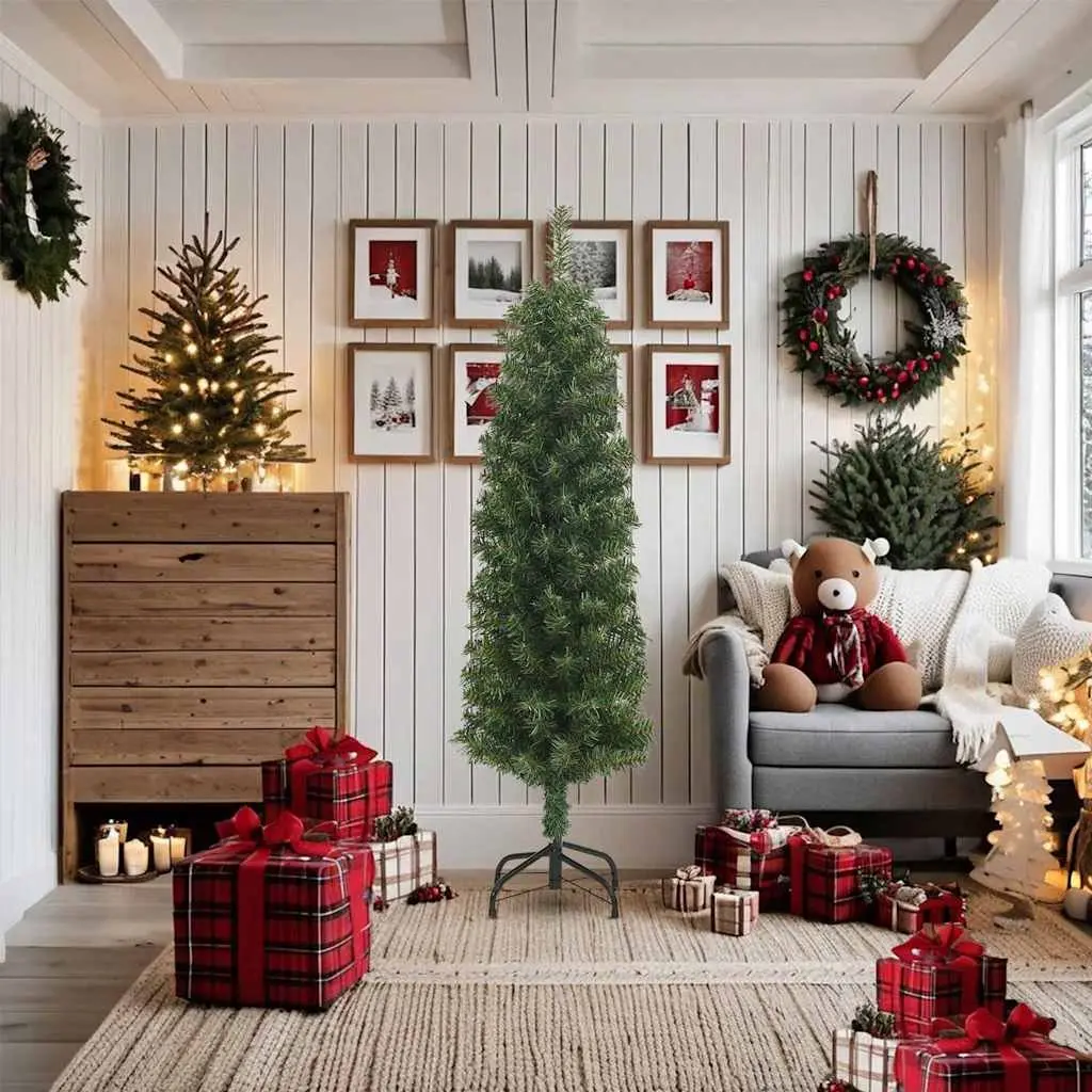 Artificial Christmas Tree Slim Green 180cm Home Decor
