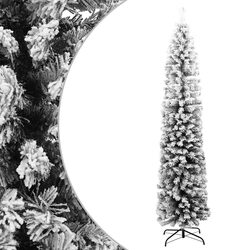 Slim Artificial Christmas Tree 180cm Flocked Snow Green Indoor Outdoor Seasonal