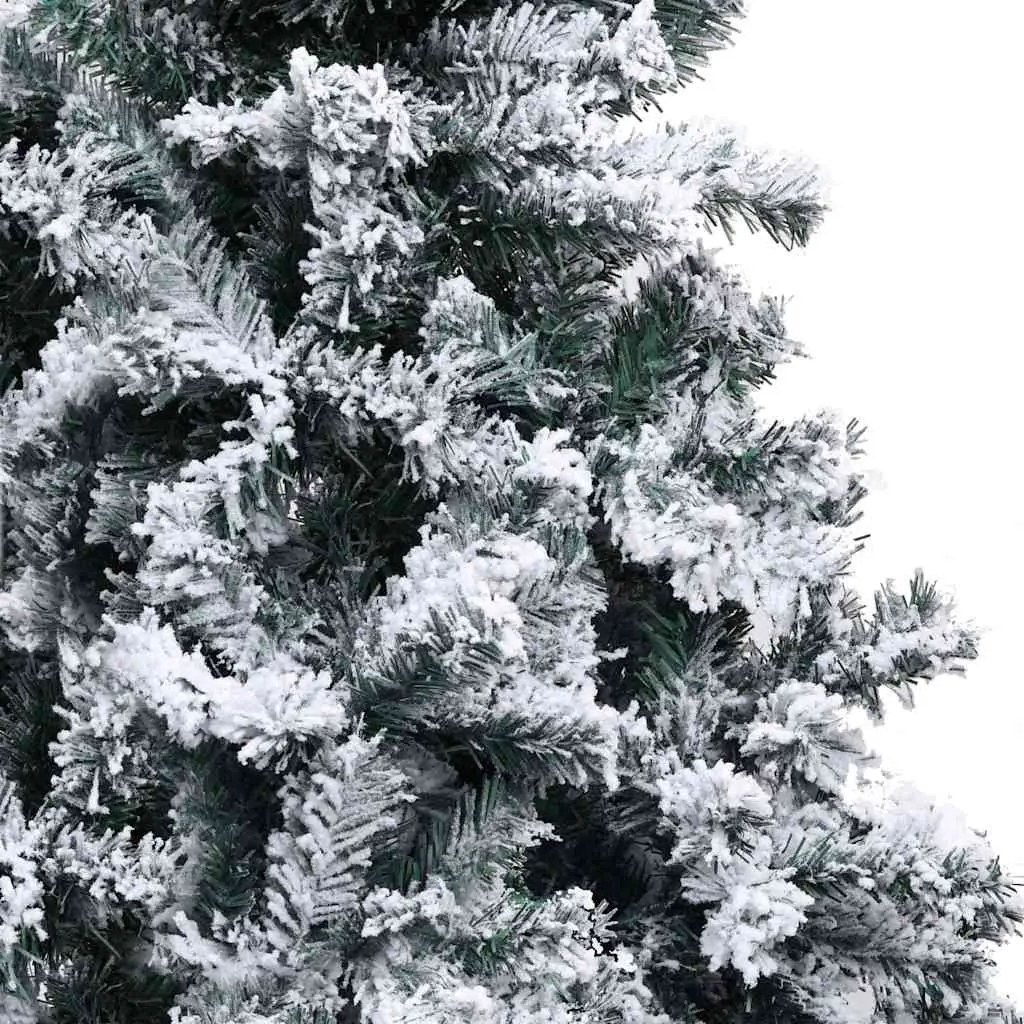 Artificial Christmas Tree Flocked Snow 150cm Green PVC Realistic Branches Metal Stand