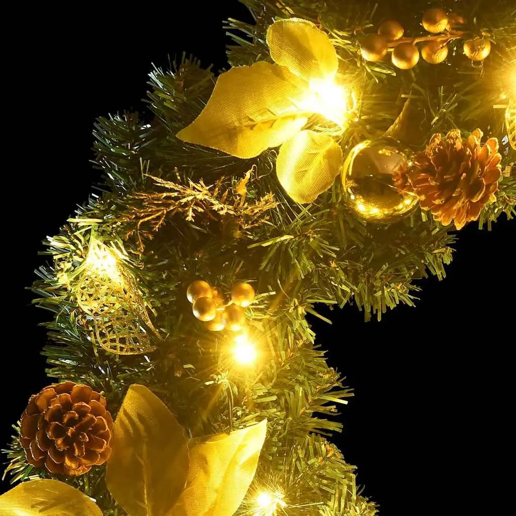 Christmas Garland LED Lights 2.7m Green PVC Indoor Outdoor