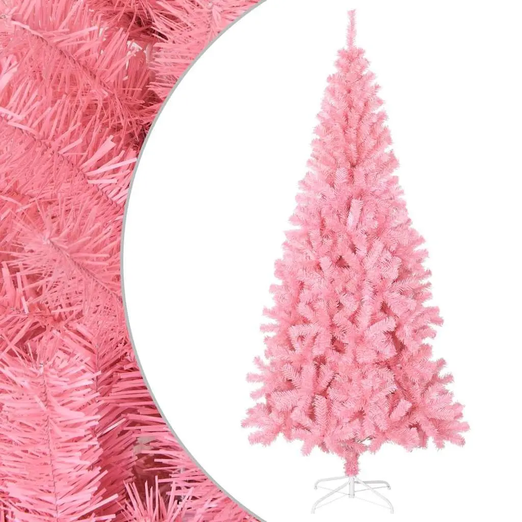 Pink Artificial Christmas Tree 210cm Festive Indoor Decor Seasonal Holiday