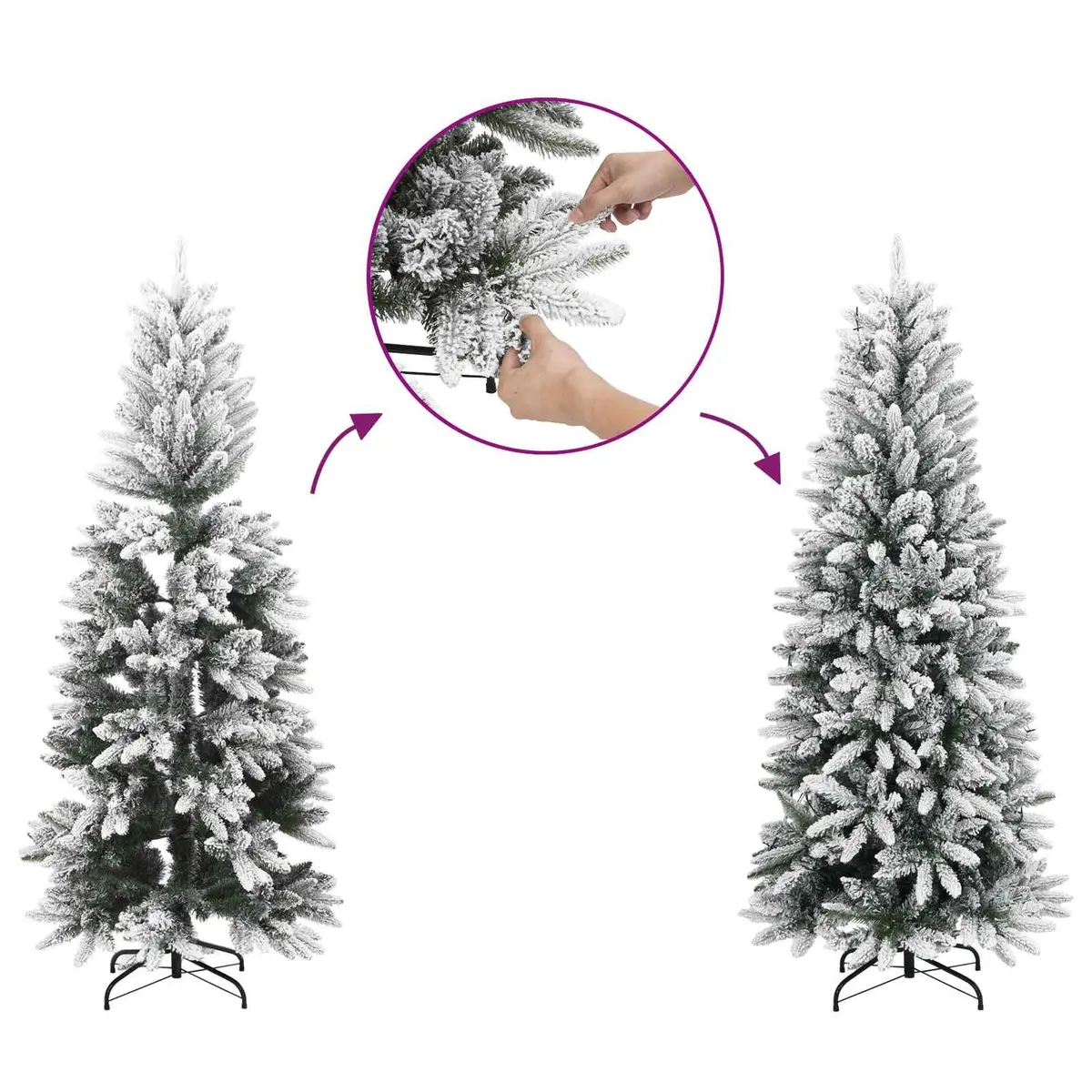 Artificial Christmas Tree Hinged Branches 180cm White