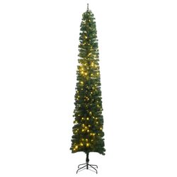 Slim Christmas Tree 300 cm 300 LEDs Green 8 Lighting Modes Artificial Holiday