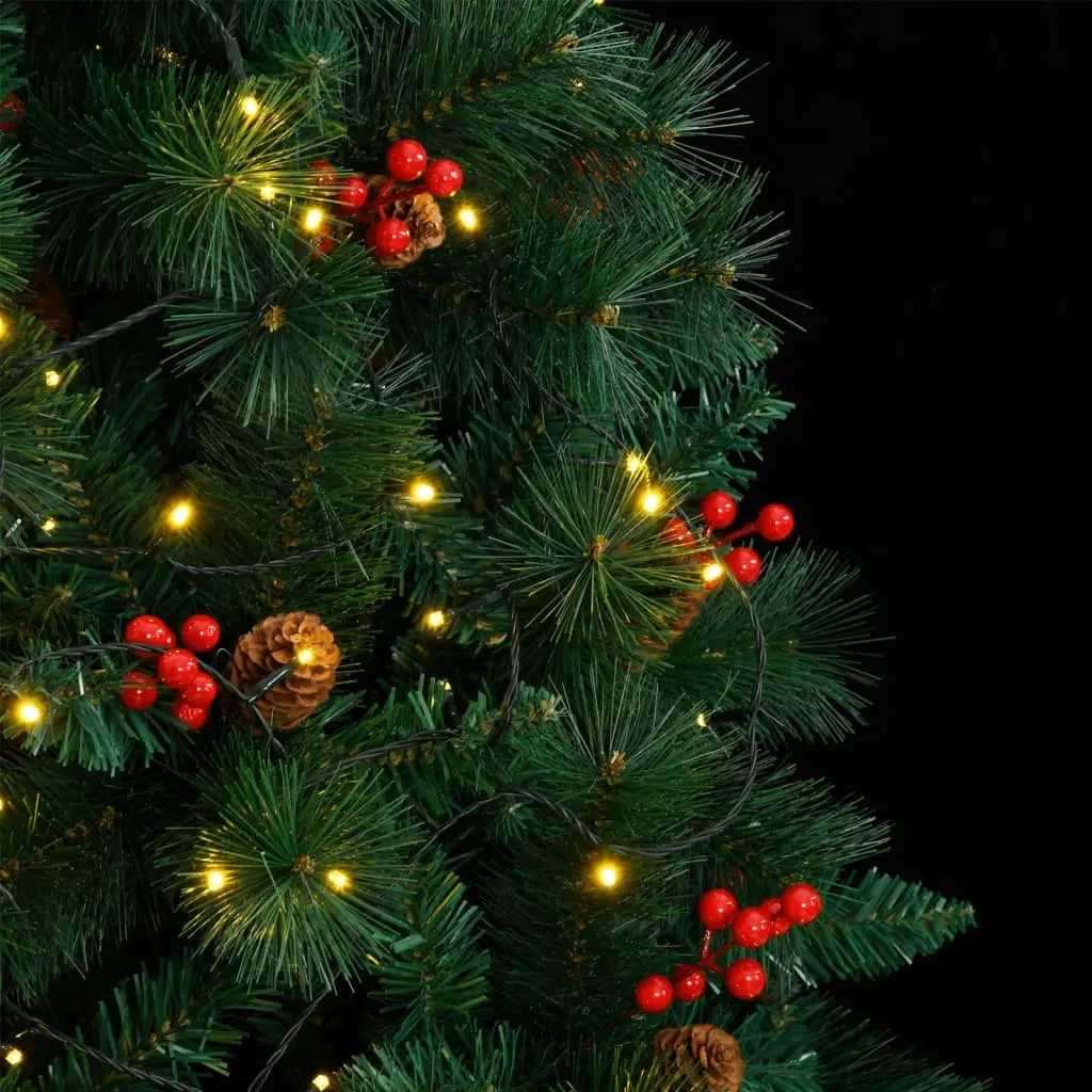 Artificial Christmas Tree 180cm Hinged Branches 300 LEDs 8 Lighting Modes Holiday Decor