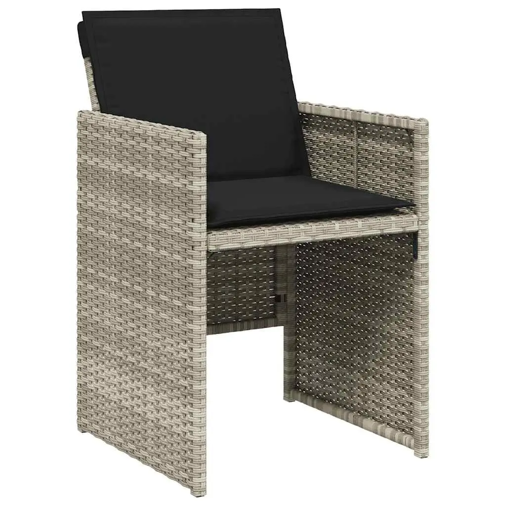 Garden Dining Set 5 Piece Outdoor Furniture Grey Poly Rattan Cushions