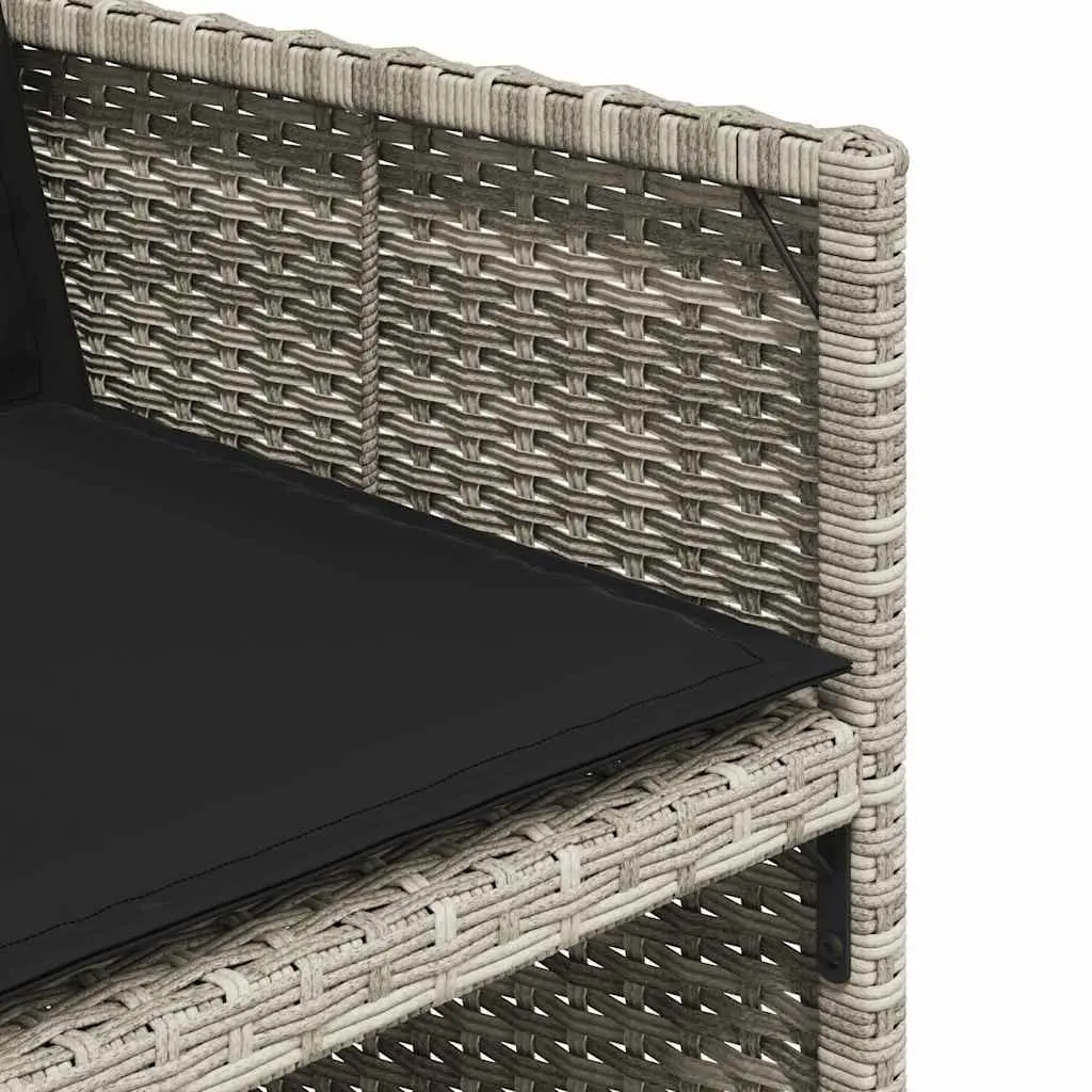 Garden Dining Set 5 Piece Outdoor Furniture Grey Poly Rattan Cushions