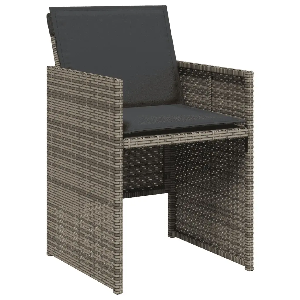 11 Piece Garden Dining Set Poly Rattan Chairs Table Grey Outdoor Patio Furniture