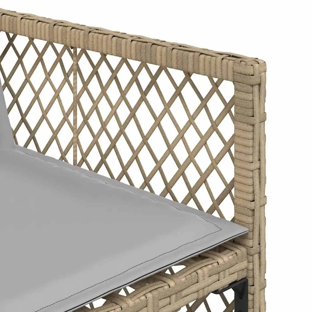 Garden Dining Set 9 Piece Outdoor Furniture Beige Rattan Cushions Patio Table