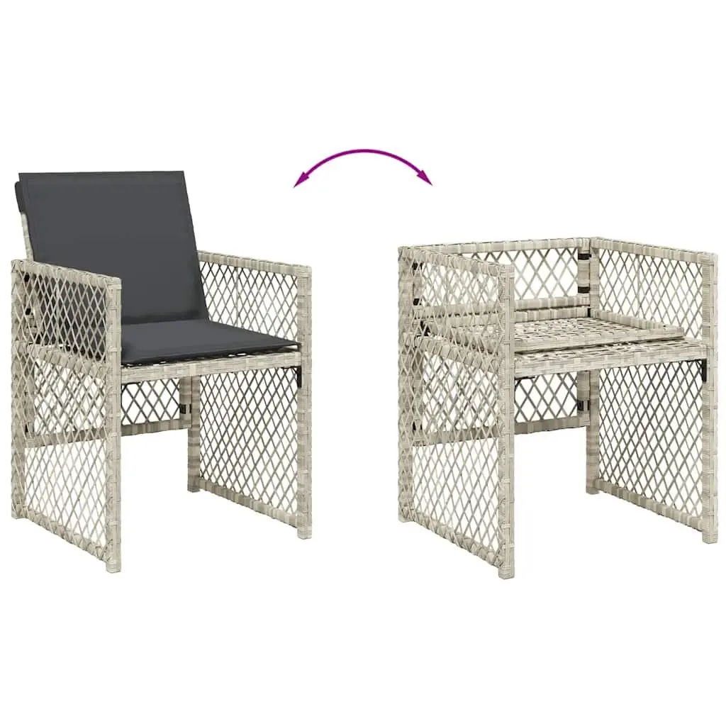 Garden Dining Set 15 Piece Outdoor Furniture Grey PE Rattan Chairs Table