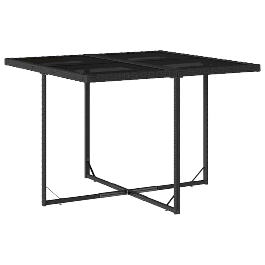 Outdoor Dining Set 9 Piece Black Garden Furniture Table Chairs Cushions Patio