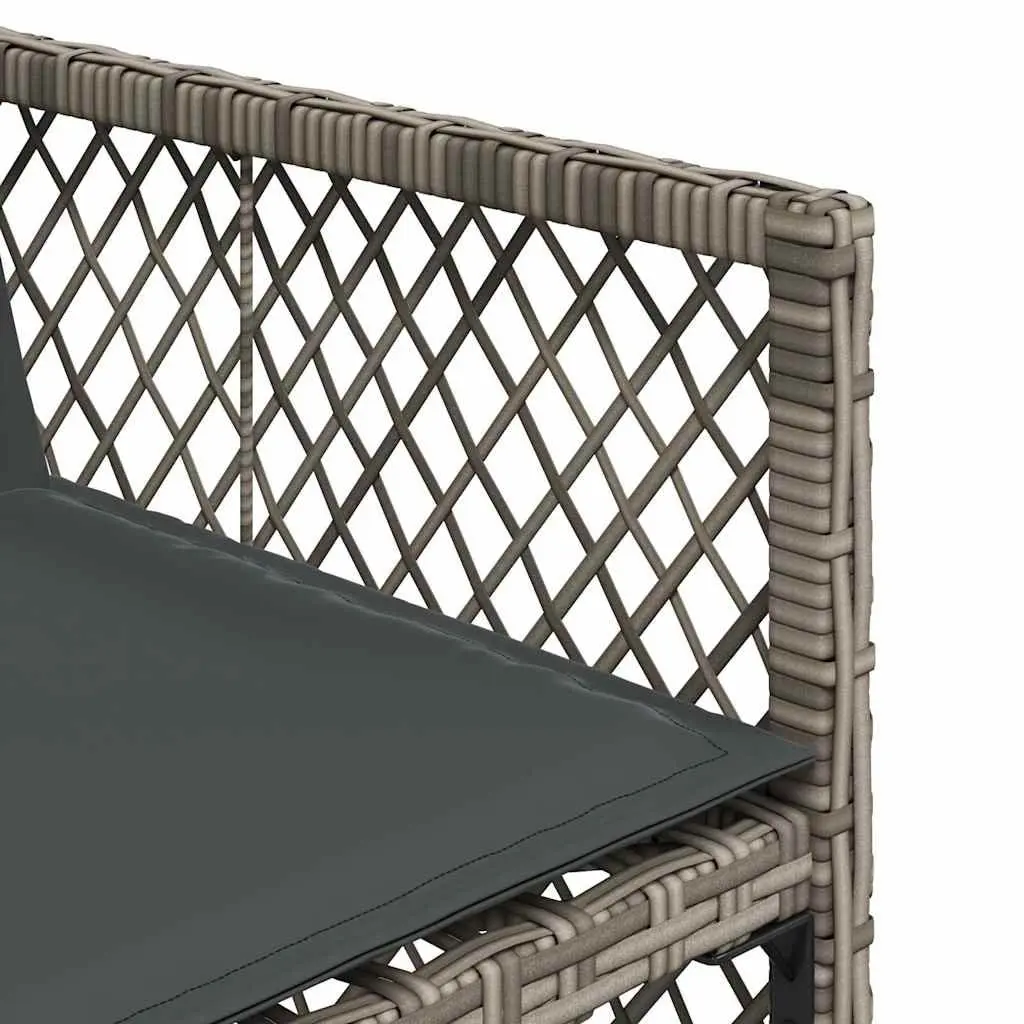 Garden Dining Set 15 Piece Grey Outdoor Furniture Patio Table Chairs Cushions