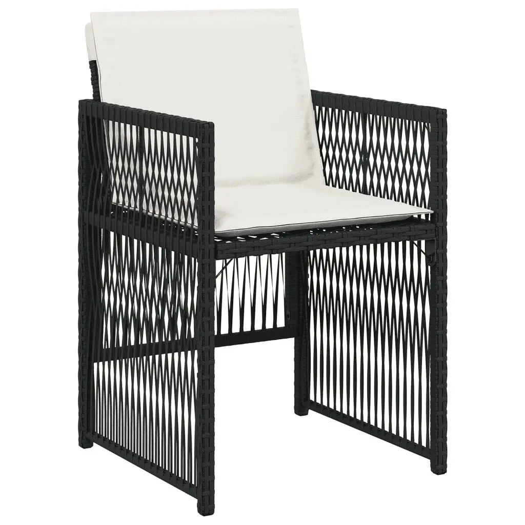 Outdoor Dining Set 9 Piece Garden Furniture Black Poly Rattan Chairs Table