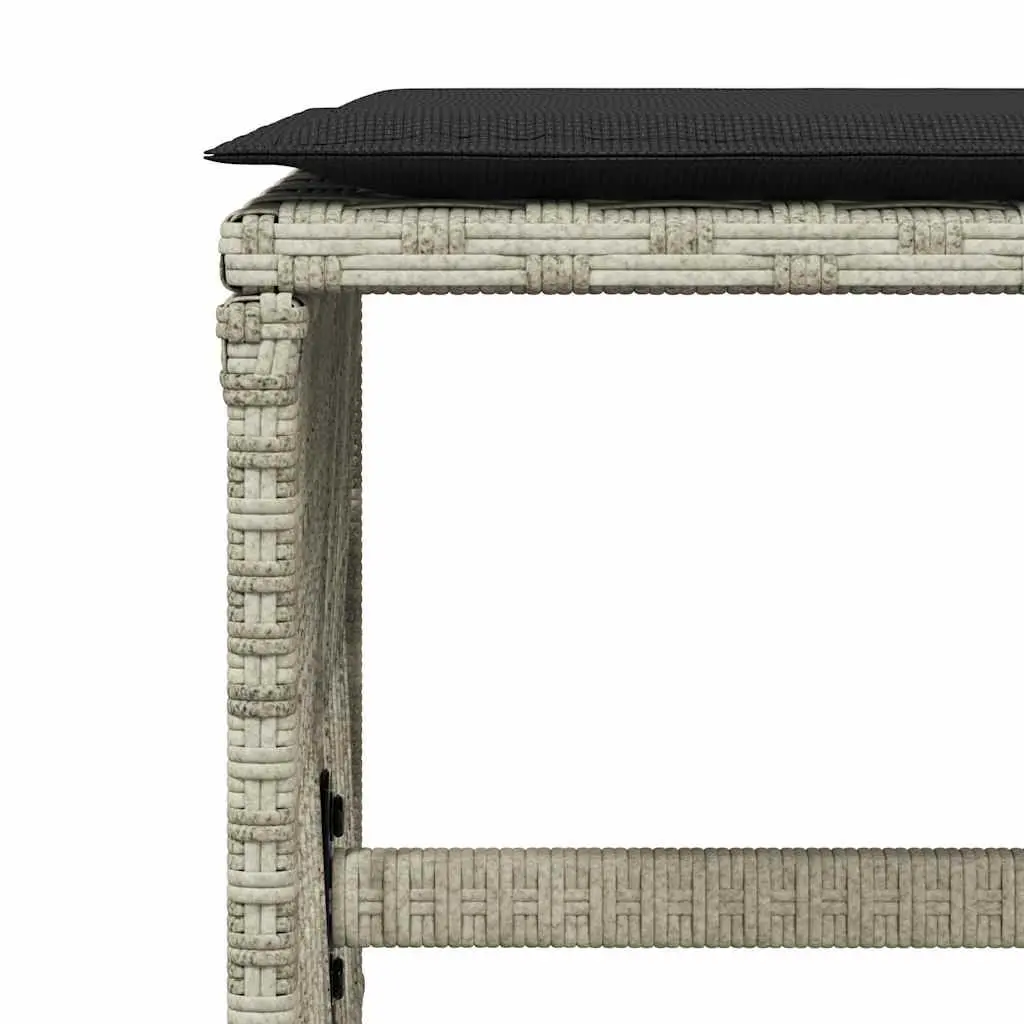 Outdoor Dining Set 9 Piece Grey Poly Rattan Garden Furniture with Cushions