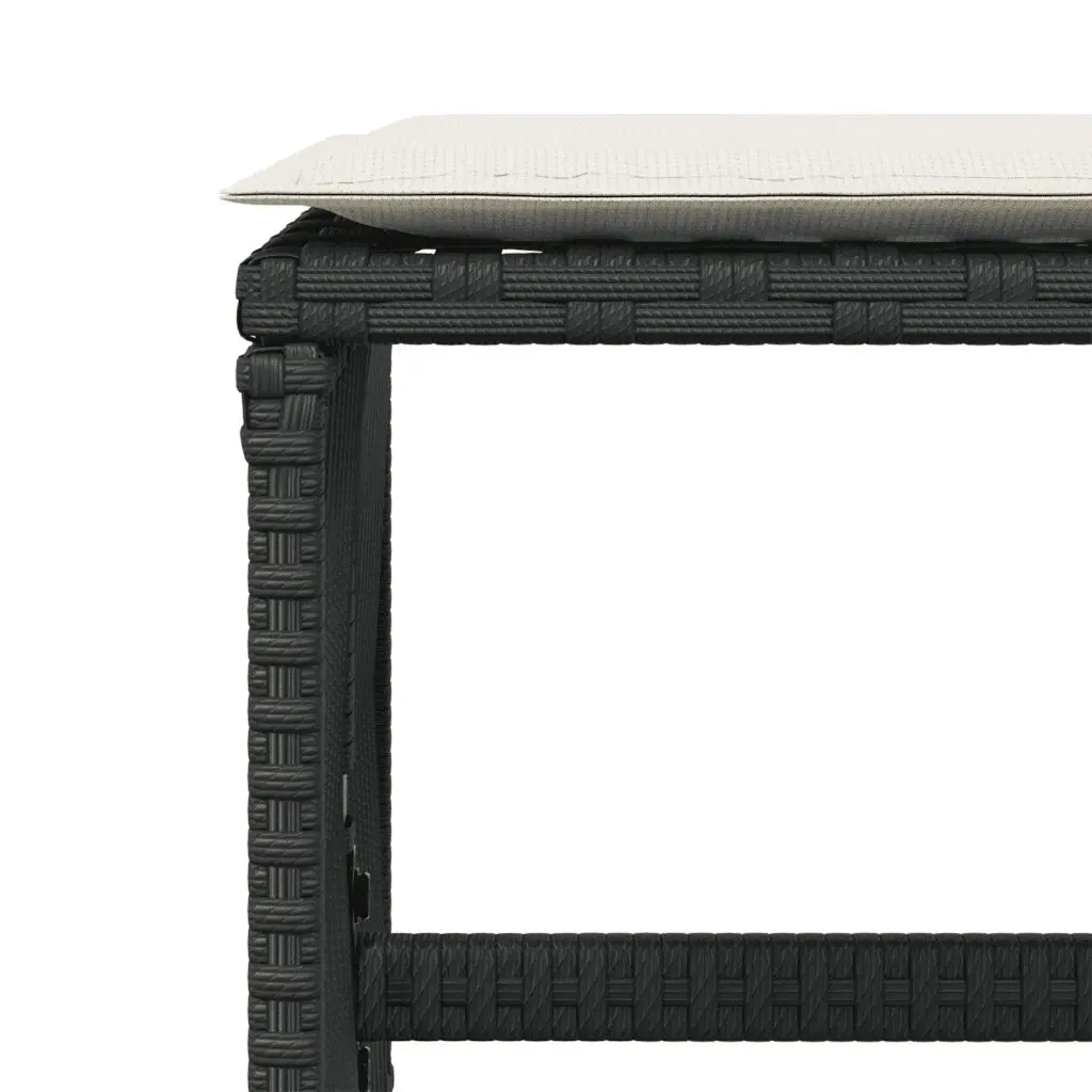 Outdoor Dining Set 15 Piece Garden Furniture PE Rattan with Cushions Black