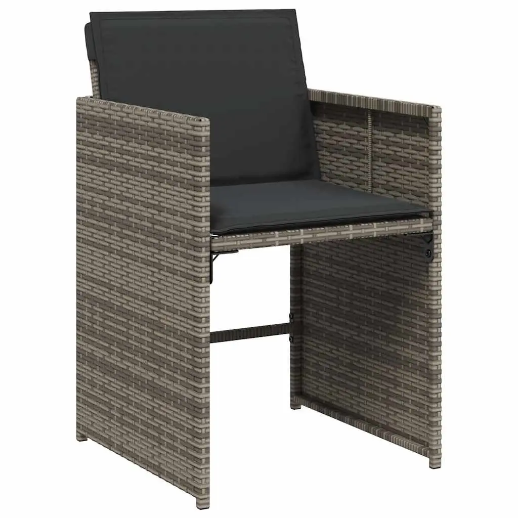 5 Piece Outdoor Dining Set Grey Poly Rattan Chairs Table Patio Garden Furniture