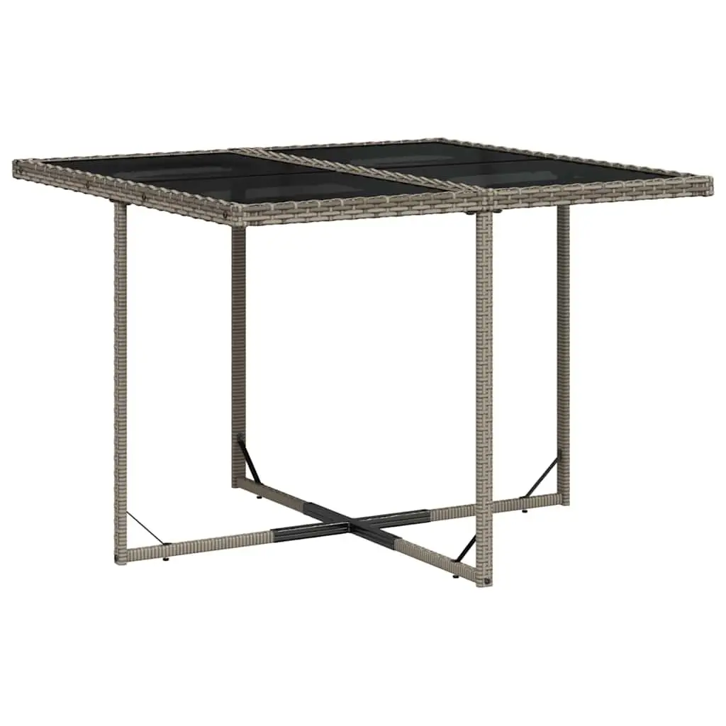 Outdoor Dining Set 7 Piece Garden Furniture Grey Poly Rattan Table Chairs