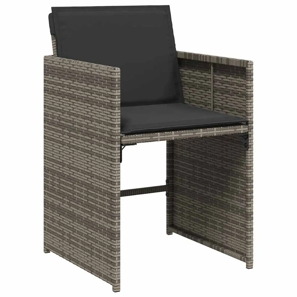 Outdoor Dining Set 7 Piece Garden Furniture Grey Poly Rattan Table Chairs