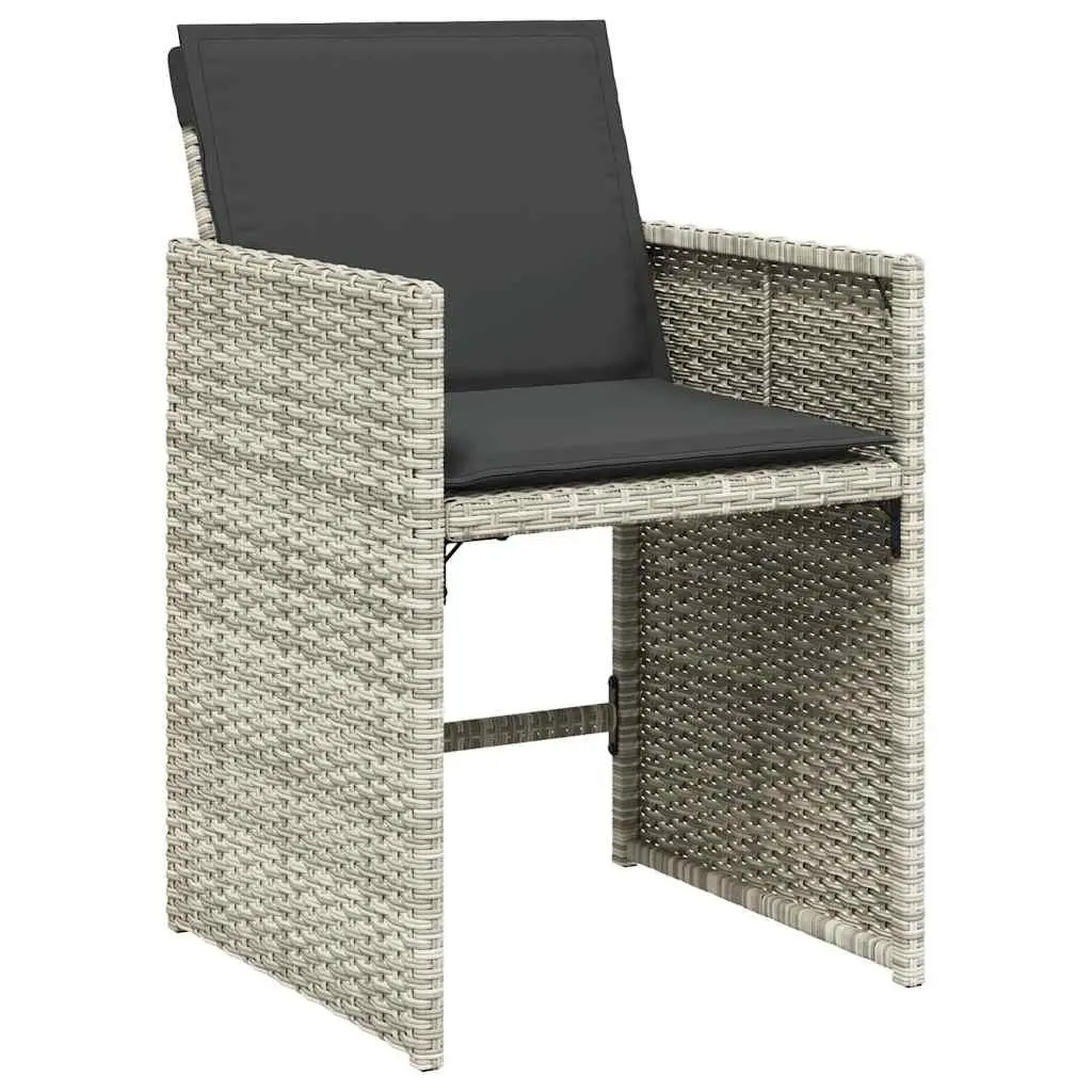 7 Piece Garden Dining Set Outdoor Patio Furniture Grey PE Rattan with Cushions