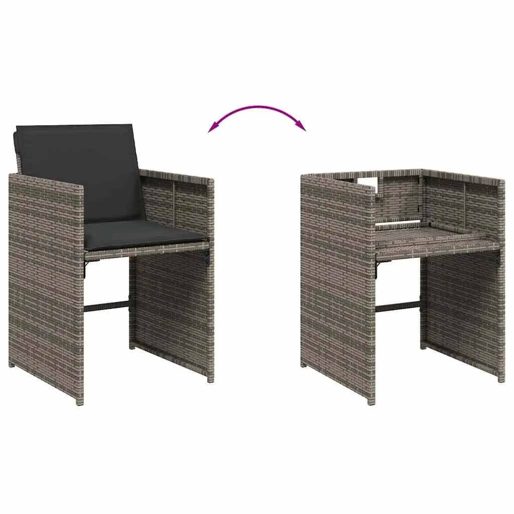 Outdoor Dining Set 9 Piece Garden Furniture Grey Poly Rattan Chairs Table
