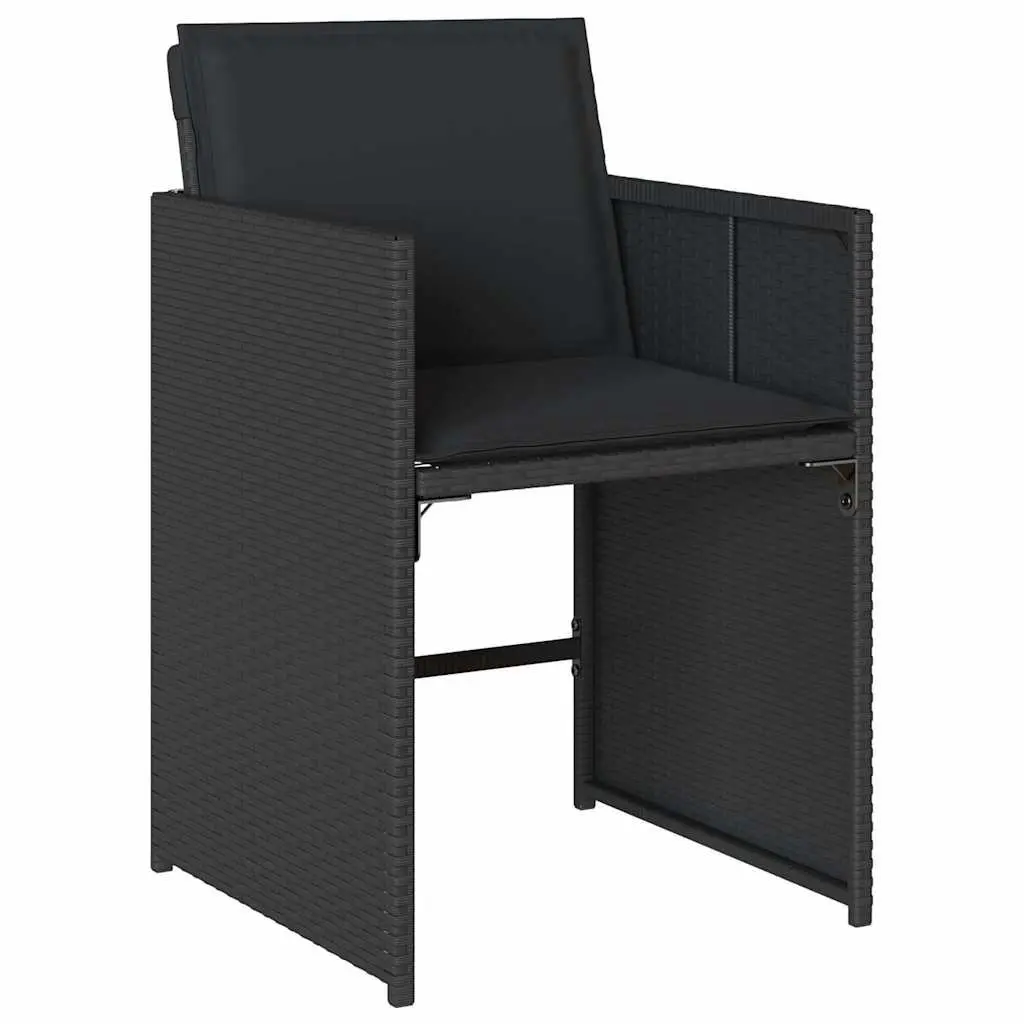 Outdoor Dining Set 9 Piece Garden Furniture Black Poly Rattan Chairs Table