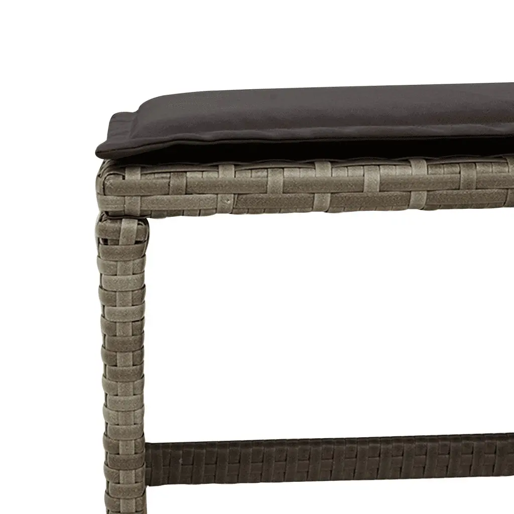 Outdoor Dining Set 11 Piece Grey Poly Rattan Garden Furniture with Cushions