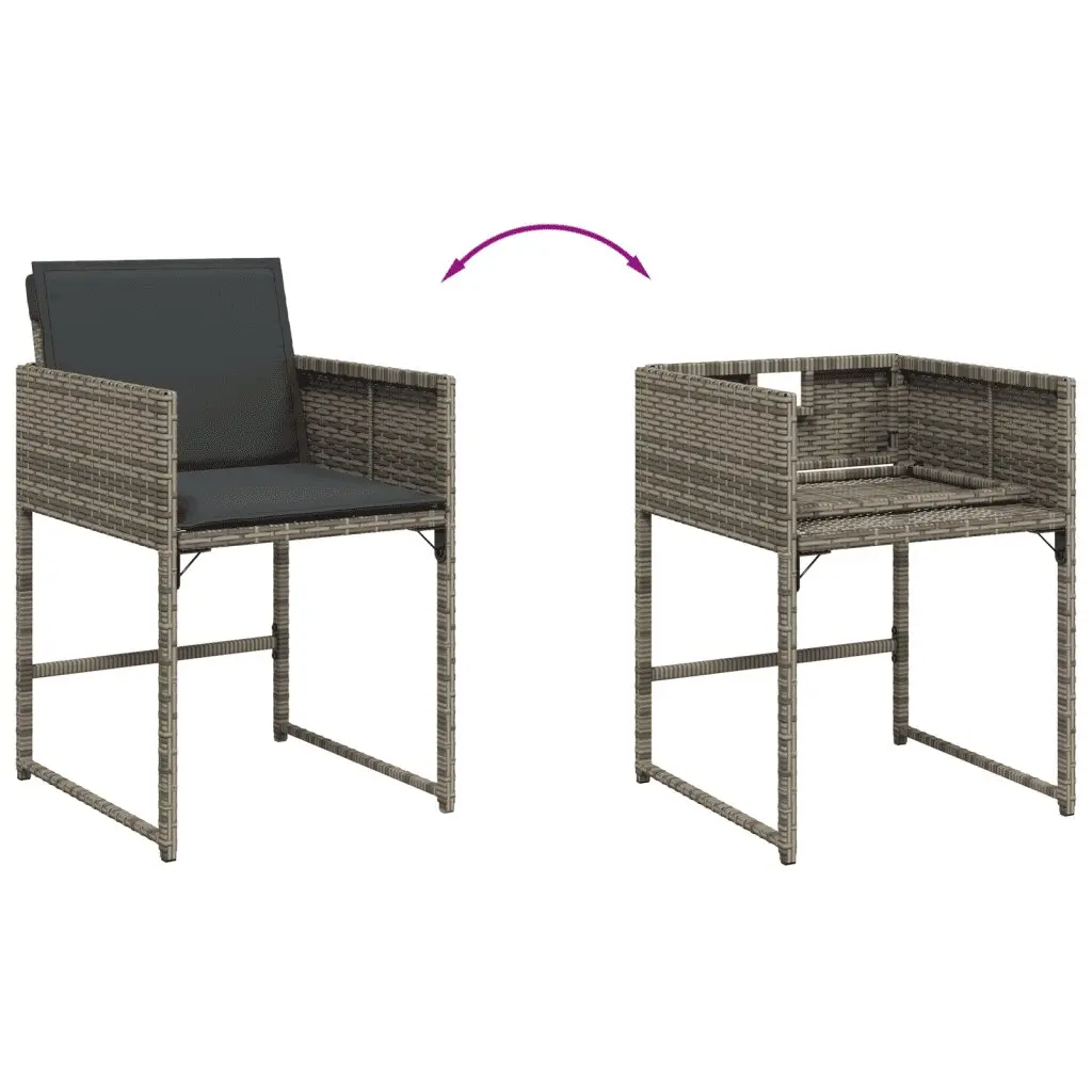 Garden Dining Set 5 Piece Outdoor Furniture Grey Poly Rattan Chairs Table