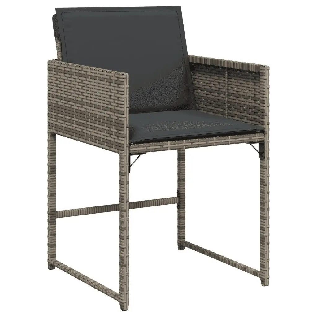 5 Piece Outdoor Dining Set Grey Poly Rattan Garden Furniture Patio Table Chairs