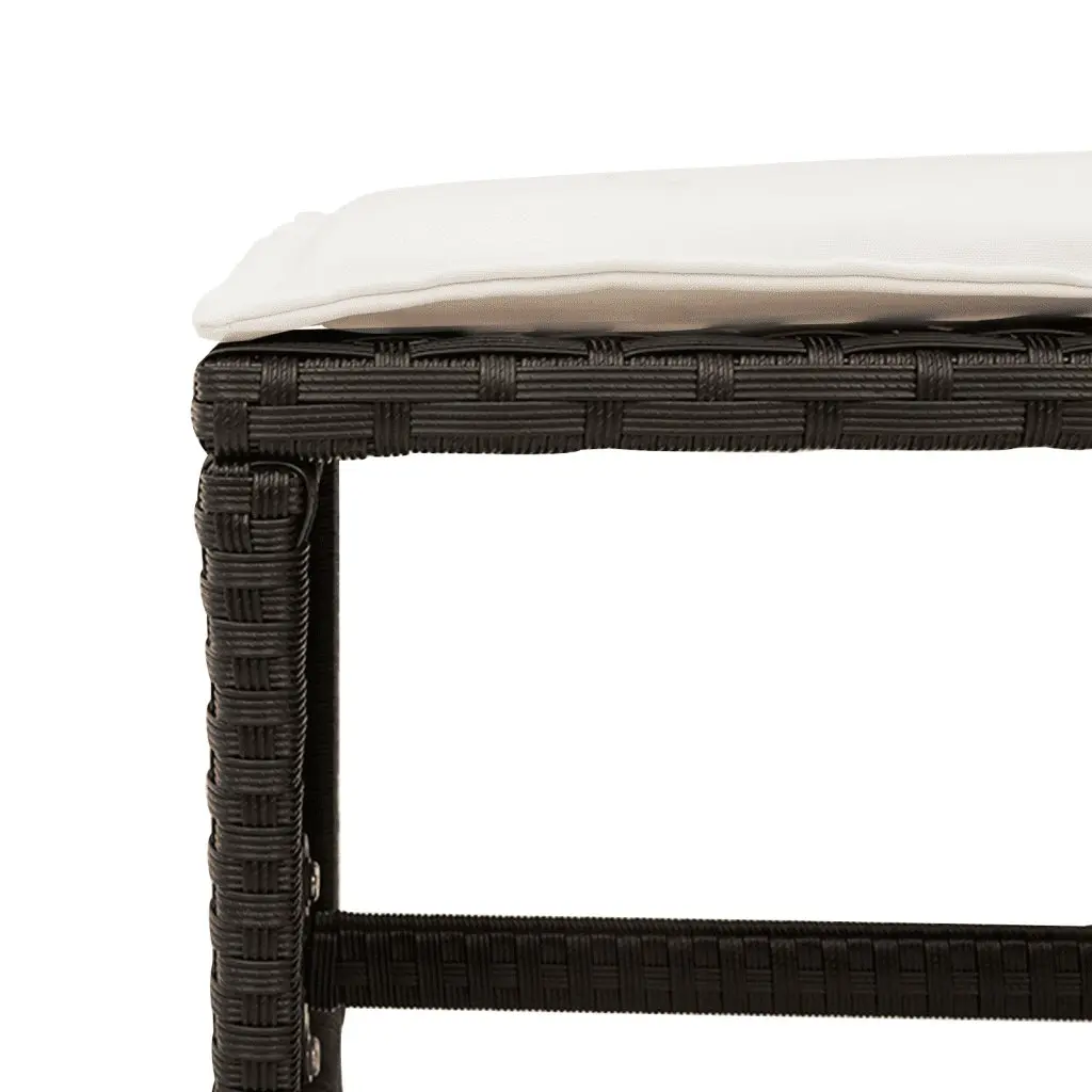 Outdoor Dining Set 9 Piece Garden Furniture Table Chairs Cushions Black Poly