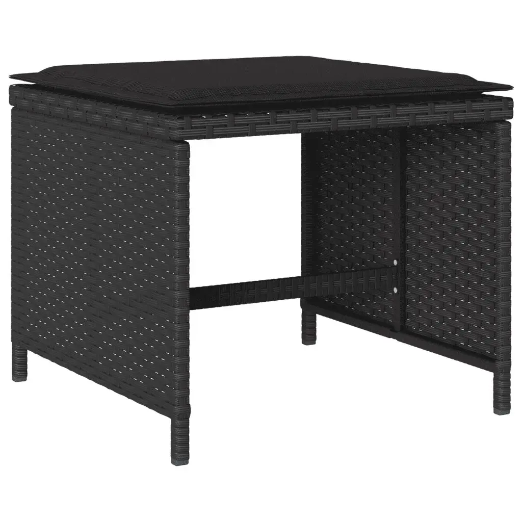 Outdoor Garden Dining Set 15 Piece Black PE Rattan Furniture Patio Chair Table