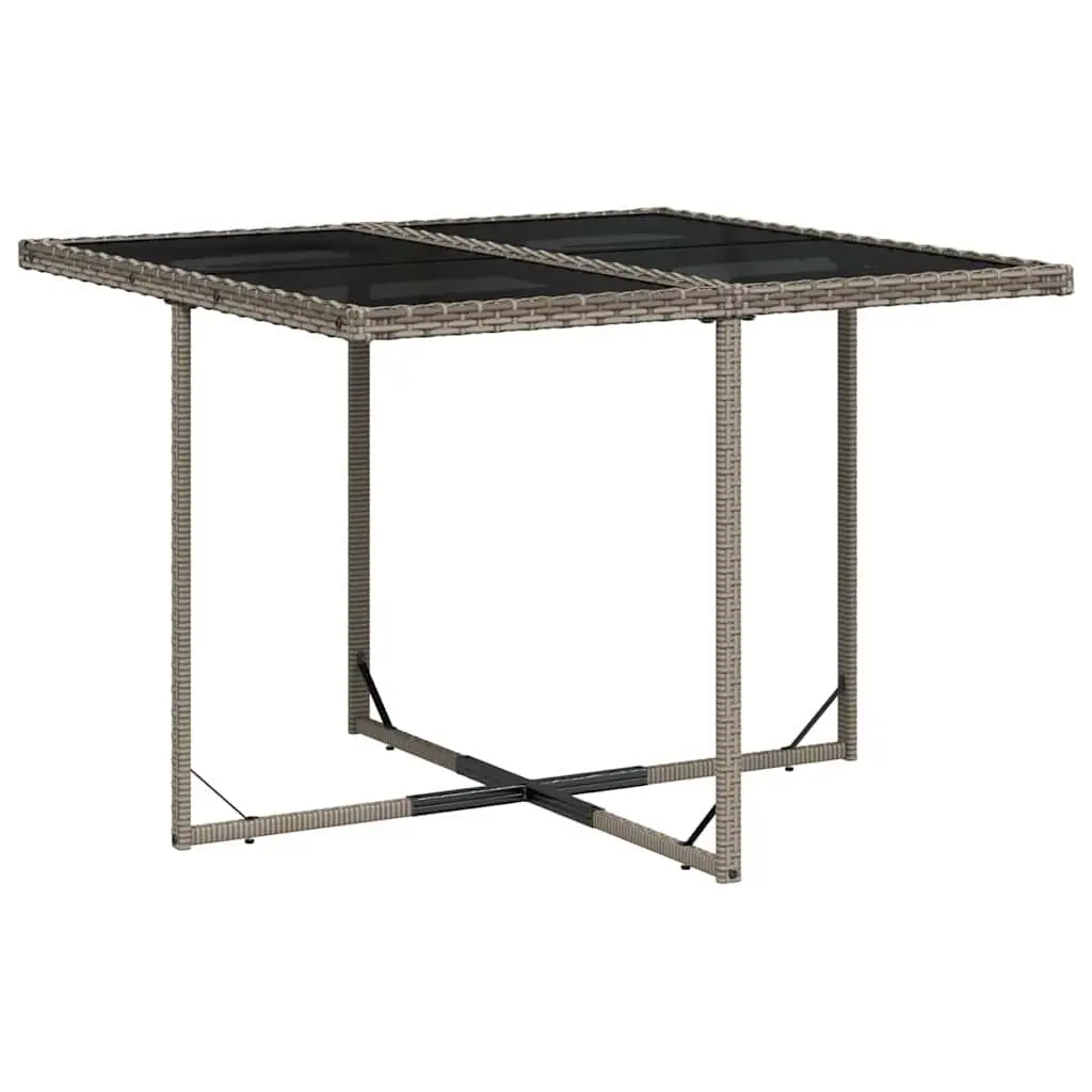 Outdoor Dining Set 9 Piece Grey Poly Rattan Garden Furniture Patio Table Chairs