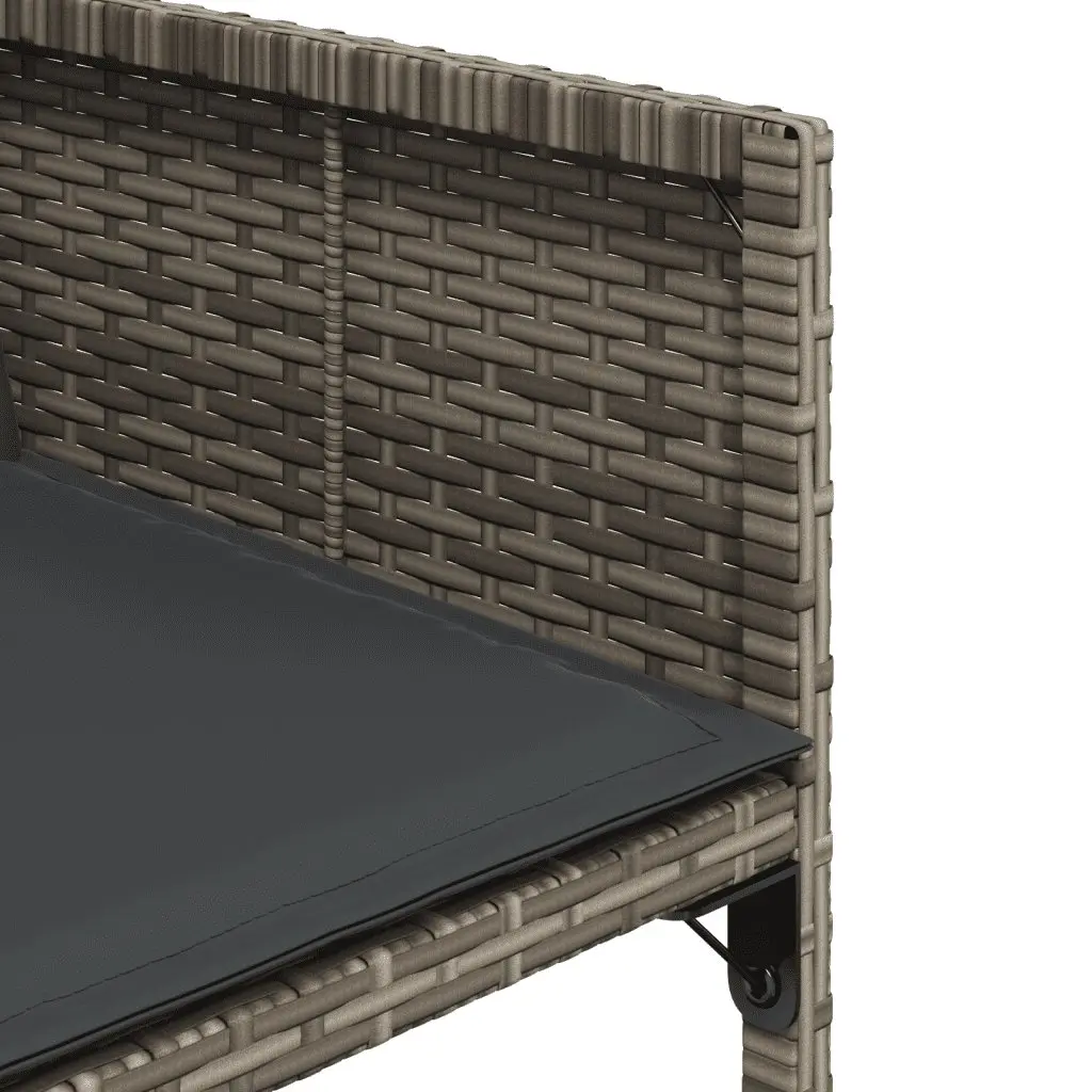 Outdoor Dining Set 9 Piece Grey Poly Rattan Garden Furniture Patio Table Chairs