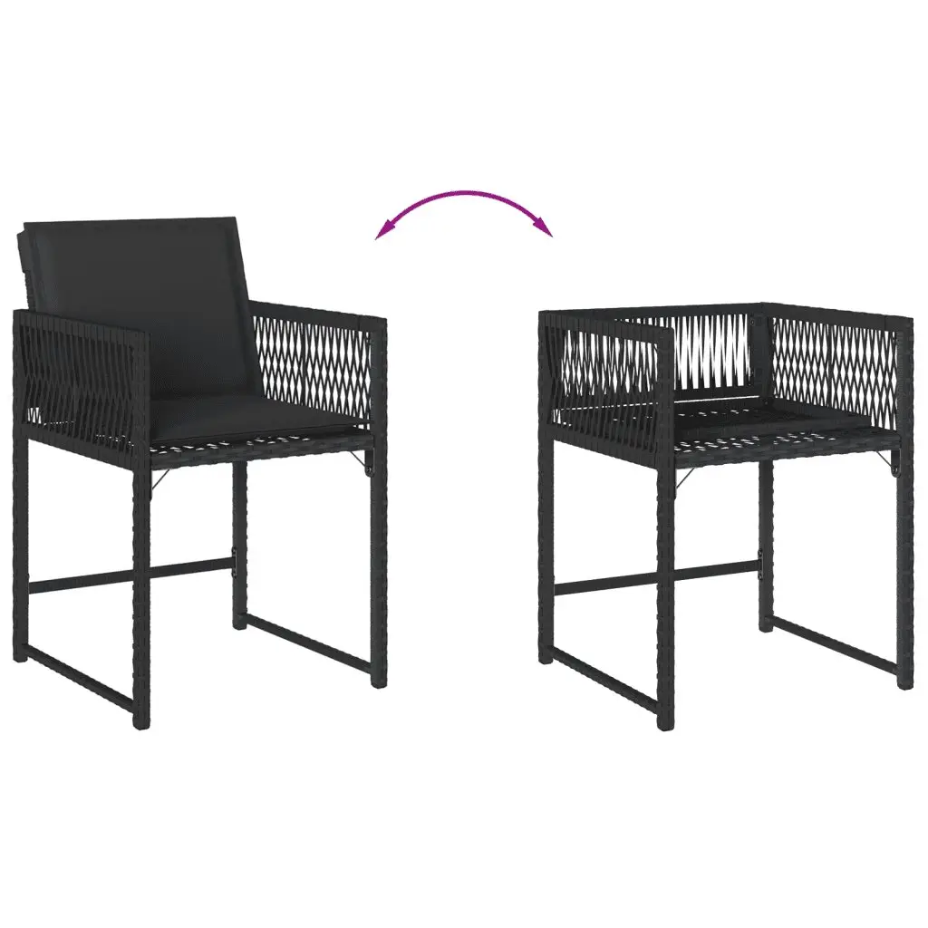 5 Piece Outdoor Dining Set Poly Rattan Chairs Table Black