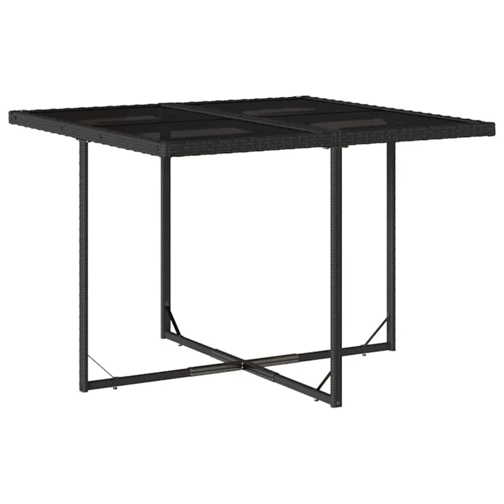5 Piece Outdoor Dining Set Poly Rattan Chairs Table Black