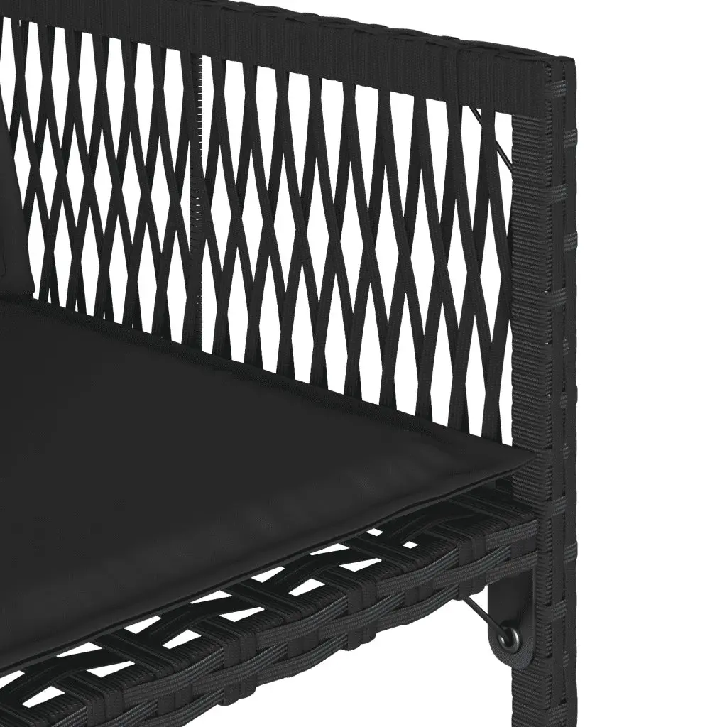Garden Dining Set 11 Piece Outdoor Furniture Black Poly Rattan Chairs Table