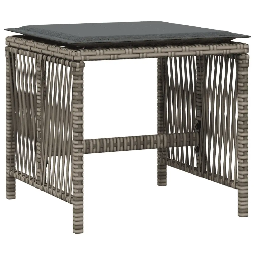 Garden Dining Set 11 Piece Grey PE Rattan Outdoor Furniture with Cushions