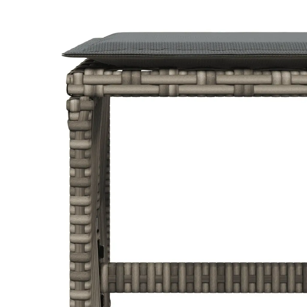 Garden Dining Set 11 Piece Grey PE Rattan Outdoor Furniture with Cushions