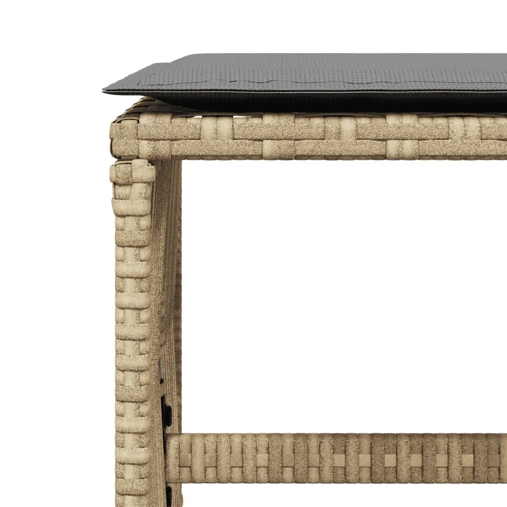 Garden Dining Set 11 Piece Outdoor Furniture PE Rattan Cushions Patio Beige