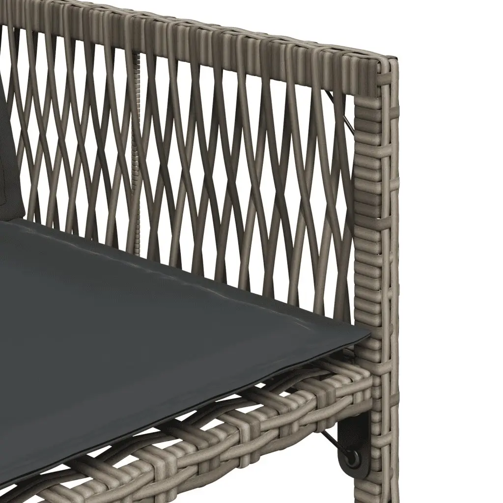 13 Piece Garden Dining Set Grey Poly Rattan Outdoor Furniture with Cushions and Glass Top