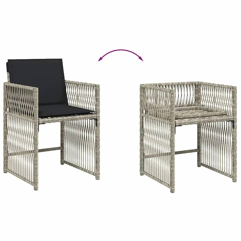 Outdoor Dining Set 5 Piece Garden Furniture Grey Poly Rattan Table Chairs
